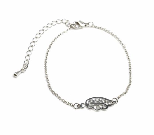 Bracelet-Fine-Chaine-avec-Charm-Aile-Ciselee-Metal-Argente