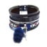 Bracelet-Manchette-Multi-Rangs-Ecailles-Pierres-Ruban-Ethnique-et-Pompon-Fourrure-Bleu-Marine