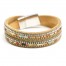 Bracelet-Double-Tour-Feutrine-Motif-Peruvien-Strass-Contour-Chaines-Beige