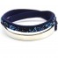 Bracelet-Double-Tour-Bande-Metal-Argente-et-Feutrine-Clous-Brillants-Bleu-Nuit