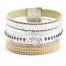 Bracelet-Manchette-Multi-Rangs-Ecailles-Satine-Tresses-Clous-Strass-et-Charm-Tigre-Blanc