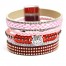 Bracelet-Manchette-Multi-Rangs-Ecailles-Satine-Tresses-Clous-Strass-et-Charm-Tigre-Rose