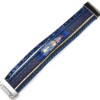 Bracelet-Manchette-Multi-Rangs-Sequins-Strass-Simili-Cuir-Perfore-Bleu-Marine-avec-Charm-Plume-Ethnique