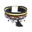 Bracelet-Manchette-Multi-Rangs-Cordons-Tresses-Fils-Multicolore-avec-Buffle-et-Pompon-Noir