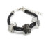 Bracelet-Double-Cordon-Noir-et-Charms-Oursons-Metal-Argente