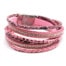 Bracelet-Double-Tour-Motif-Ecailles-Rose-avec-Chaine-et-Strass