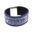 Bracelet-Manchette-Feutrine-avec-Multi-Rangs-Perles-Rocaille-Bleu-Marine