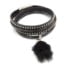 Bracelet-Double-Tour-Simili-Cuir-Ecailles-et-Clous-avec-Pompon-Noir