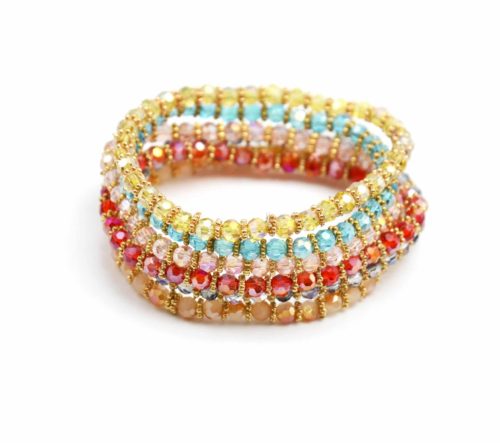 Lot-de-6-Bracelets-Pierres-Perles-Brillantes-Elastique-Style-Oriental-Multicolore