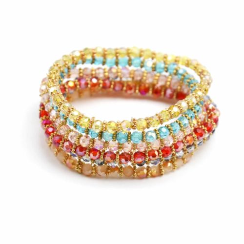 Lot-de-6-Bracelets-Pierres-Perles-Brillantes-Elastique-Style-Oriental-Multicolore