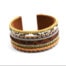 Bracelet-Manchette-Ethnique-Ecailles-Fils-Tresses-Strass-et-Leopard-Marron