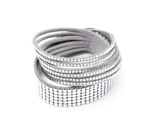 Bracelet-Slake-Double-Tour-6-Rangs-Strass-et-Metal-GrisArgente