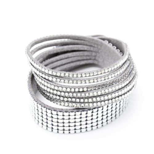 Bracelet-Slake-Double-Tour-6-Rangs-Strass-et-Metal-GrisArgente