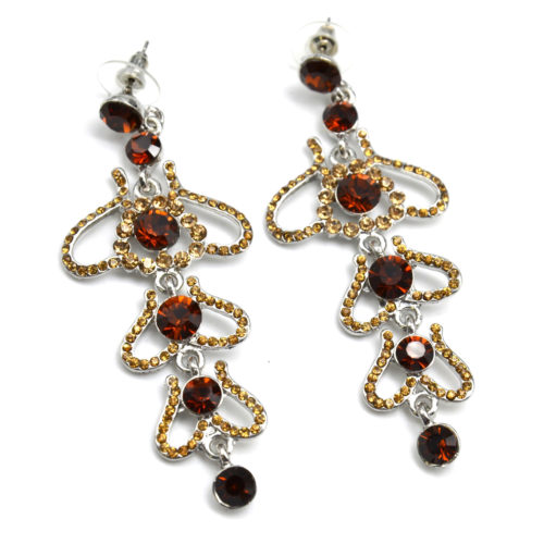 Boucles-dOreilles-Pendantes-Strass-Chic-Fetes-Marron-Beige