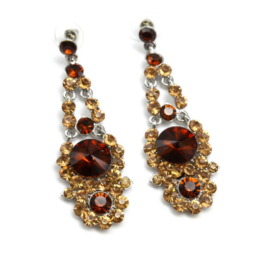 Boucles-dOreilles-Pendantes-Strass-Chic-Fetes-Marron-Beige