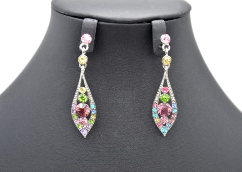 Boucles-dOreilles-Pendantes-Goutte-Strass-Multicolore