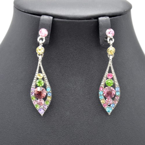 Boucles-dOreilles-Pendantes-Goutte-Strass-Multicolore