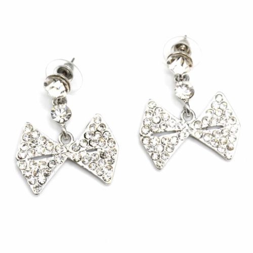 Boucles-dOreilles-Pendantes-Noeud-Papillon-Strass-Argente