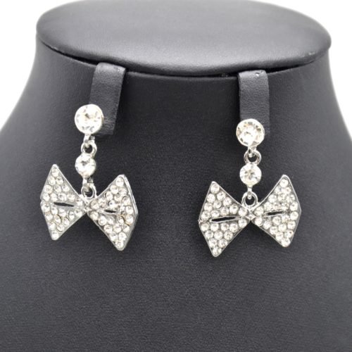 Boucles-dOreilles-Pendantes-Noeud-Papillon-Strass-Argente