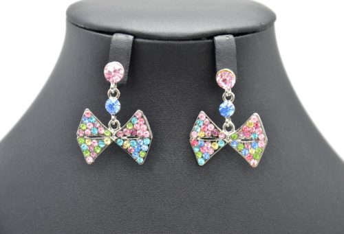 Boucles-dOreilles-Pendantes-Noeud-Papillon-Strass-Multicolore