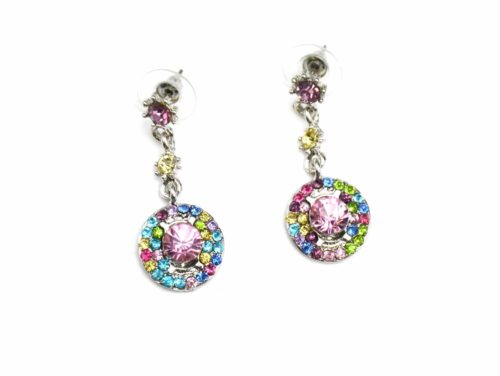 Boucles-dOreilles-Pendantes-Rond-Strass-Multicolore