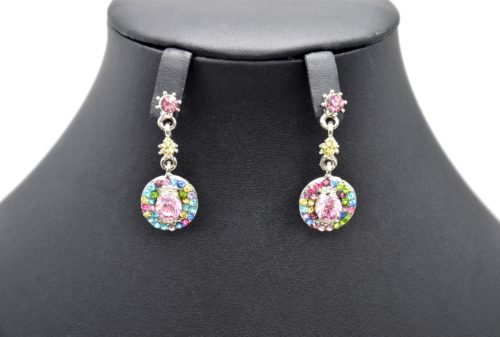 Boucles-dOreilles-Pendantes-Rond-Strass-Multicolore