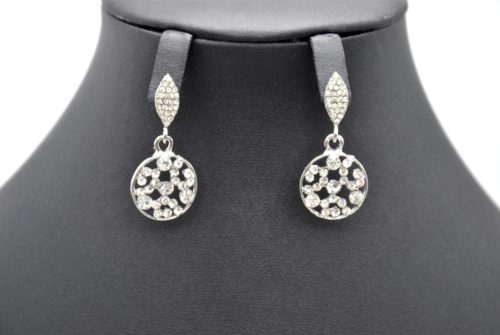 Boucles-dOreilles-Pendantes-Cercle-Cisele-Strass-Argente