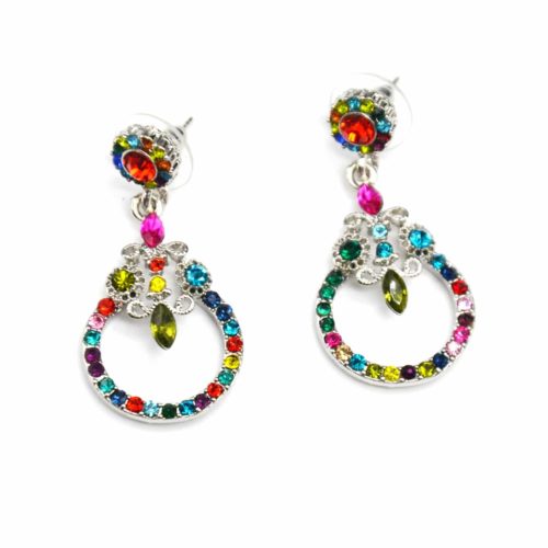 Boucles-dOreilles-Pendantes-Cercle-Baroque-Strass-Multicolore