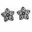 Boucles-dOreilles-Fleur-Ciselee-Metal-Noir-Strass-Noir