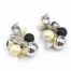 Boucles-dOreilles-Pendantes-Grappe-Perles-et-Plaques-Argente-Beige-Noir