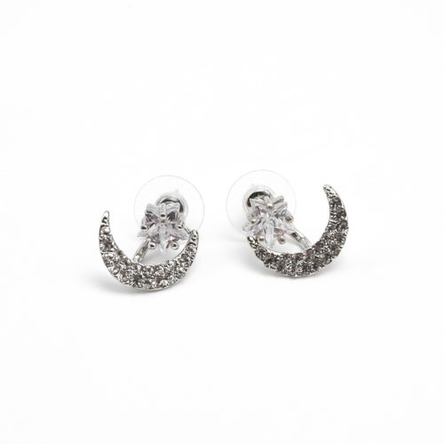 Boucles-dOreilles-Balancier-Etoile-et-Lune-Metal-Strass-Argente-sous-lOreille