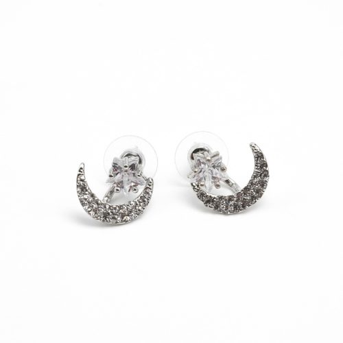 Boucles-dOreilles-Balancier-Etoile-et-Lune-Metal-Strass-Argente-sous-lOreille