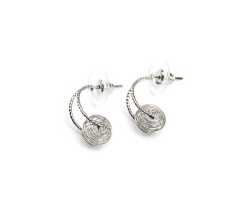 Boucles-dOreilles-Demi-Anneau-et-Tourbillon-Metal-Argent-avec-Pierre-Zirconium