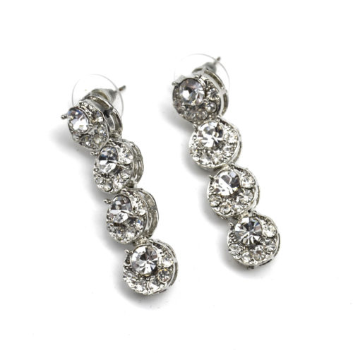 Boucles-dOreilles-Pendantes-Cercles-Metal-Argente-Strass-et-Pierres