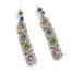 Boucles-dOreilles-Pendantes-Cloches-Metal-Argente-Strass-et-Pierres-Multicolore