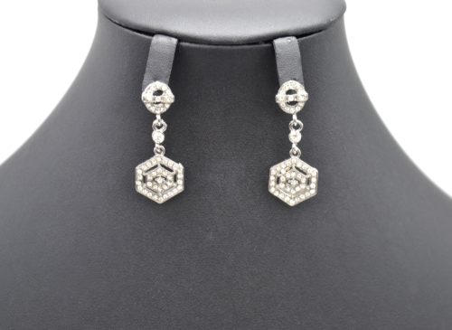 Boucles-dOreilles-Pendantes-Hexagone-Strass-Chic-Argente