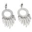 Boucles-dOreilles-Cercle-Relief-et-Plumes-Metal-Argente