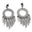 Boucles-dOreilles-Cercle-Relief-et-Plumes-Metal-Gris