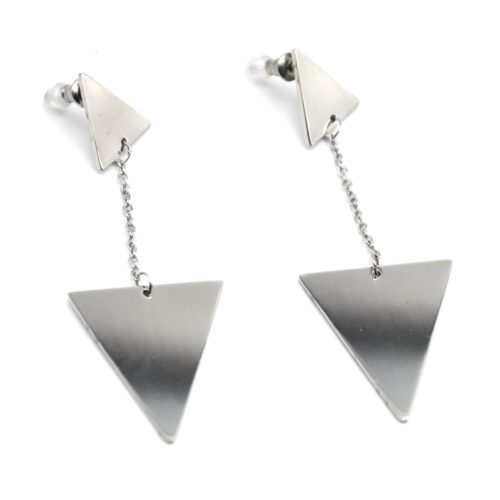 Boucles-dOreilles-Pendantes-Petit-et-Grand-Triangles-Acier-Argente