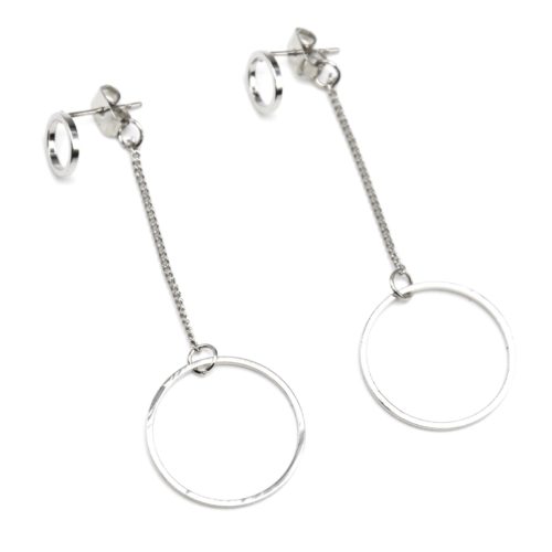 Boucles-dOreilles-Pendantes-Cercles-Ouverts-Metal-Argente