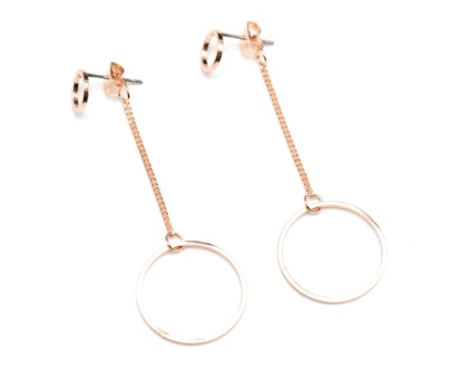 Boucles-dOreilles-Pendantes-Cercles-Ouverts-Metal-Or-Rose