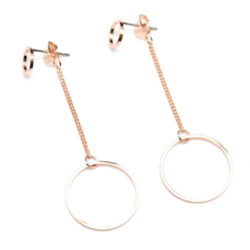 Boucles-dOreilles-Pendantes-Cercles-Ouverts-Metal-Or-Rose