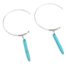 Boucles-dOreilles-Demi-Creole-Metal-Argente-avec-Pierre-Turquoise-Effet-Marbre