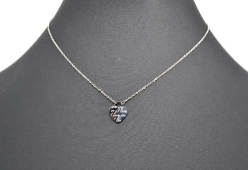 Collier-Fine-Chaine-Pendentif-Coeur-Acier-Argente-avec-Message-I-Love-You