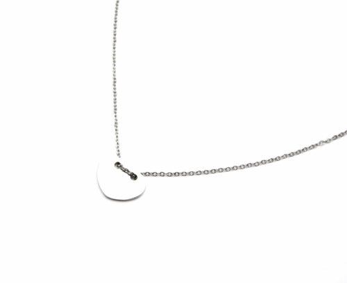 Collier-Fine-Chaine-Pendentif-Coeur-Acier-Argente