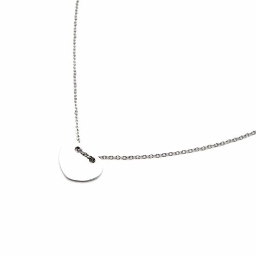 Collier-Fine-Chaine-Pendentif-Coeur-Acier-Argente