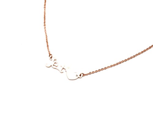 Collier-Fine-Chaine-Pendentif-Message-Je-taime-Acier-Or-Rose