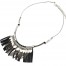 Collier-Plastron-avec-Pendentif-Franges-Simili-Cuir-Noir-Pierres-et-Pieces-Metal-Argente