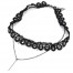 Collier-Choker-Ras-du-Cou-Bande-Dentelle-et-Strass-avec-Chaine-Pendentif-Barre-Metal-Gris