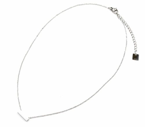 Collier-Fine-Chaine-et-Pendentif-Lingot-Message-Chance-Acier-316L-Argente